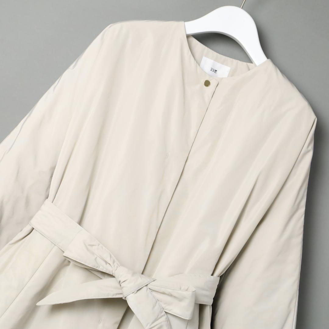 117 新品 23区 中綿 パデット ドルマンコート38 ロングコート 少訳