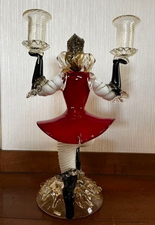 ベネチアン　ガラス製　2燈燭台
