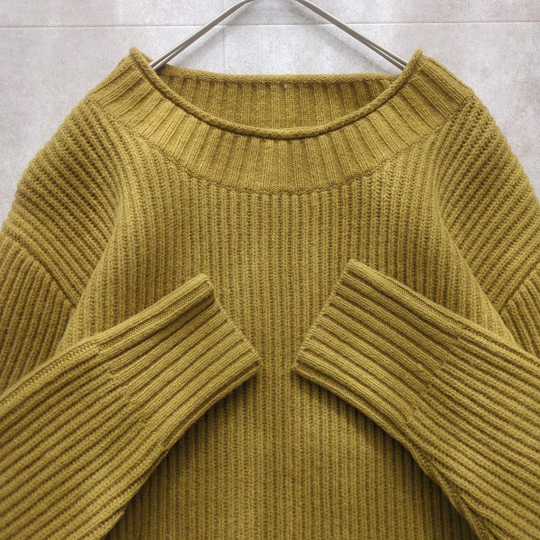 美品✨ マーガレットハウエル ニット ウール セーター リブ編み マスタード M