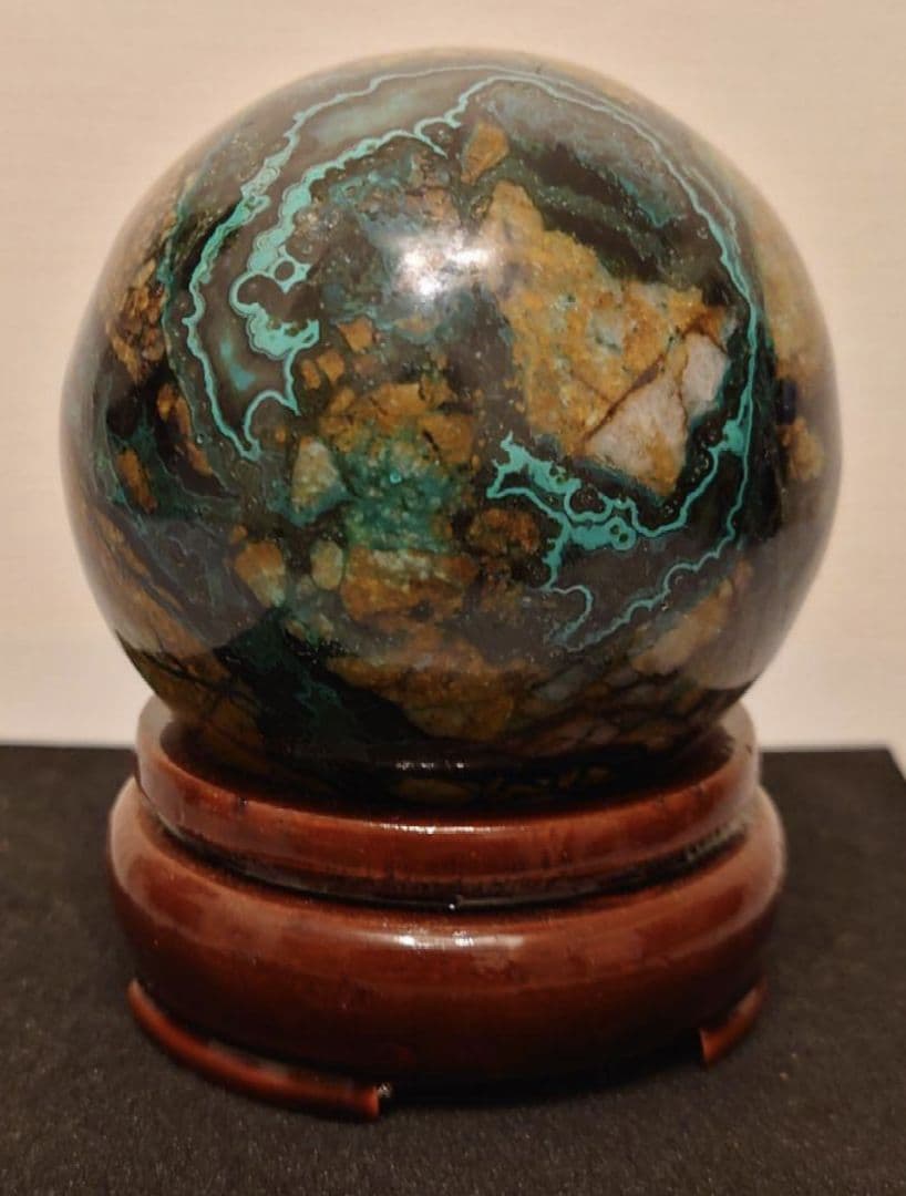 天然石　クリソコラ【約58ミリ　丸玉】