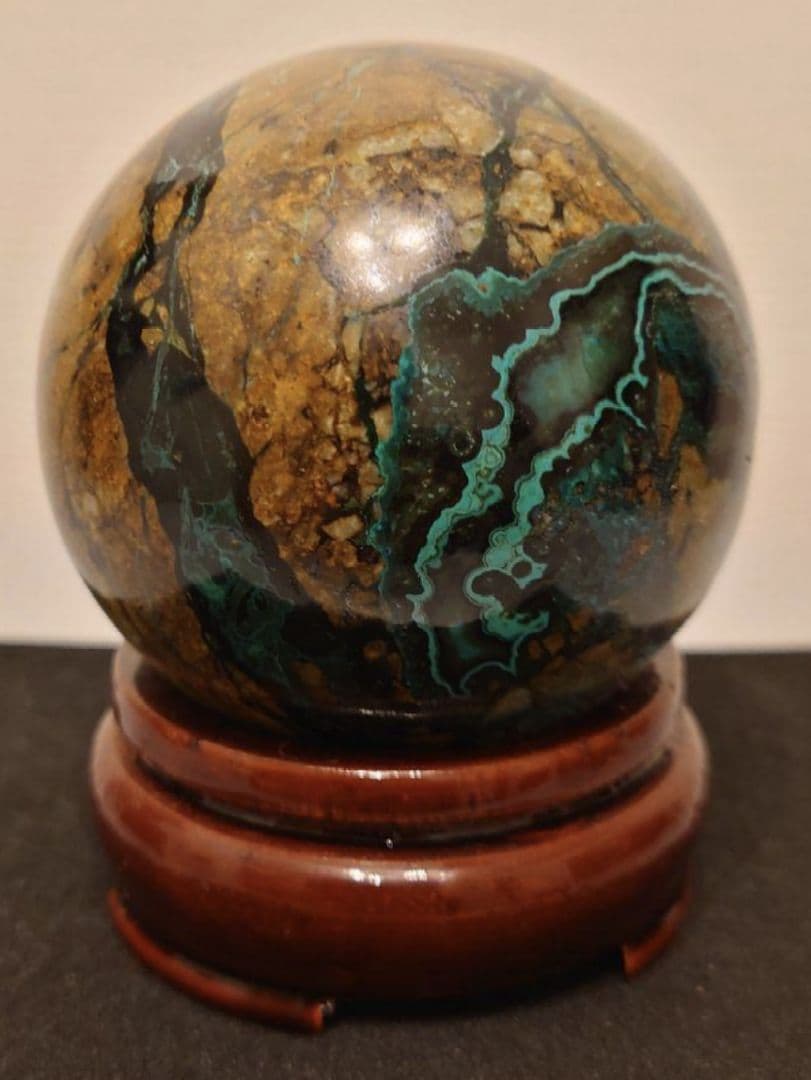 天然石　クリソコラ【約58ミリ　丸玉】