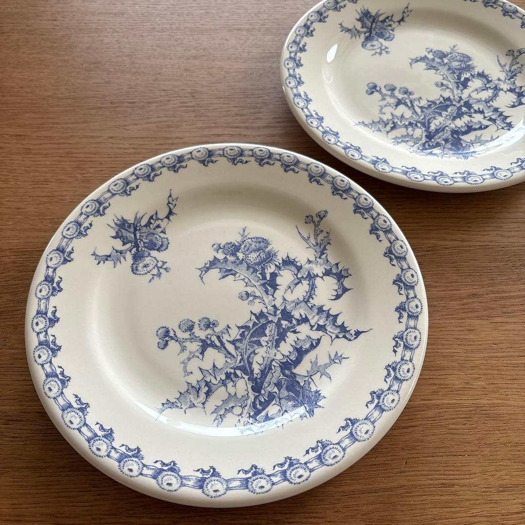 廃盤　ヴィンテージ　Chardons Grien ジアン　皿 あざみ　2客