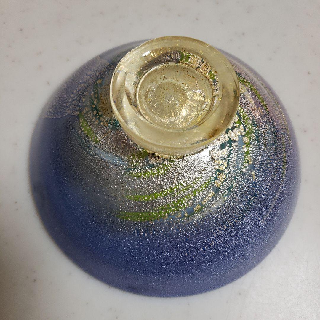 青色の ⭐透き通った 透明感のある ガラスの器