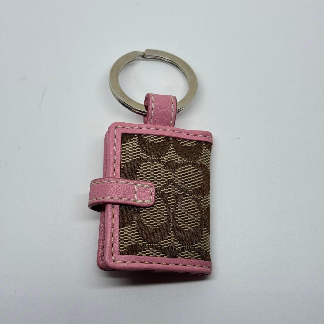 希少 美品 COACH キーホルダー バッグチャーム 手帳 キーリング