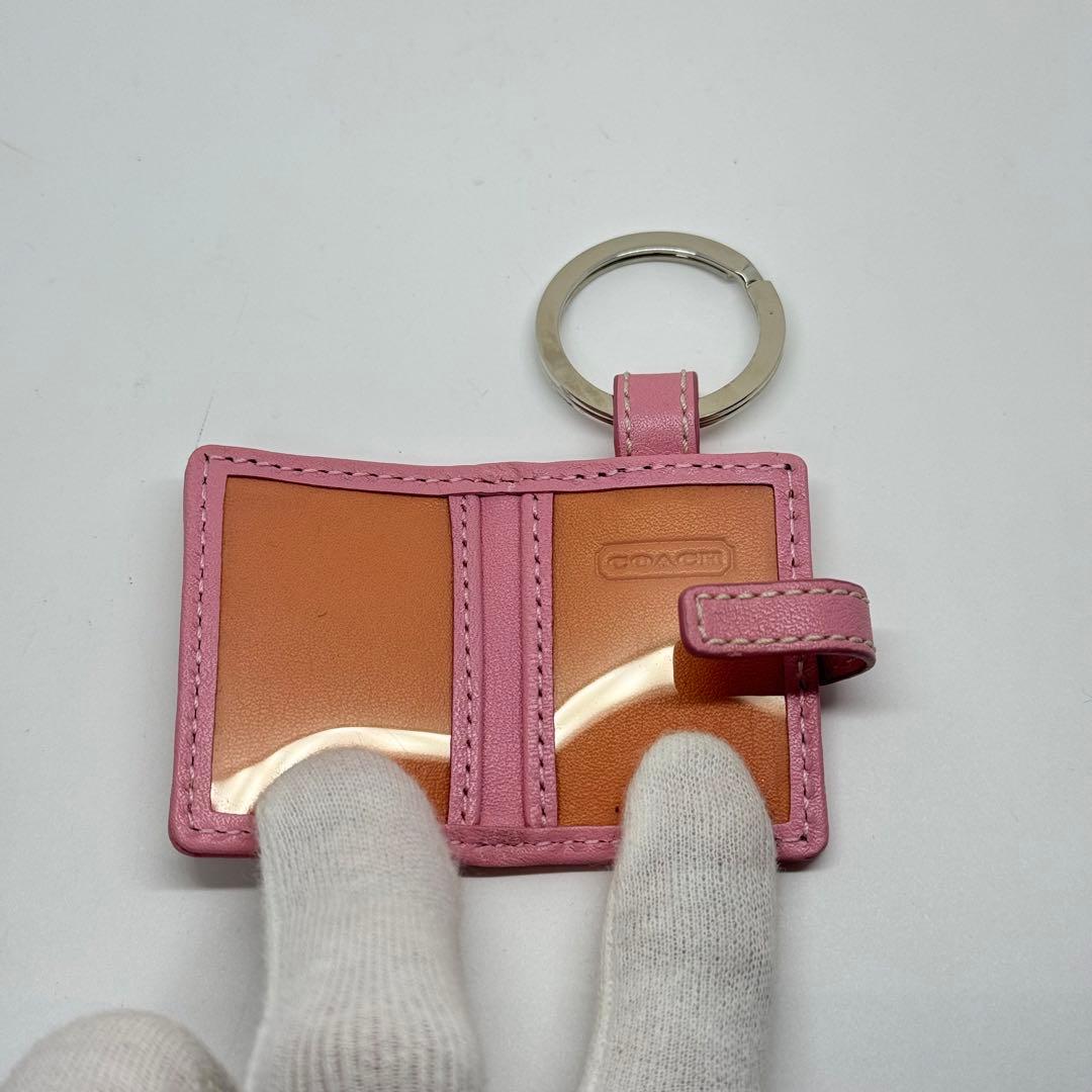 希少 美品 COACH キーホルダー バッグチャーム 手帳 キーリング