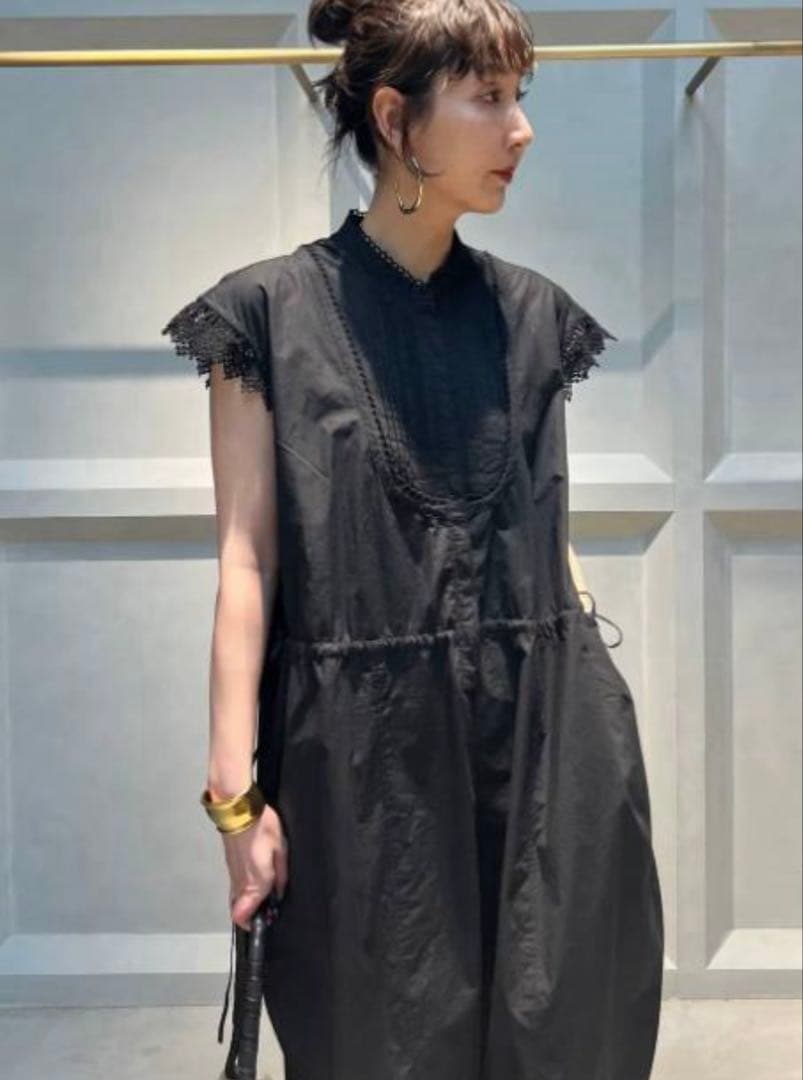 新品Curensologyカレンソロジー コットンレースオールインワン黒