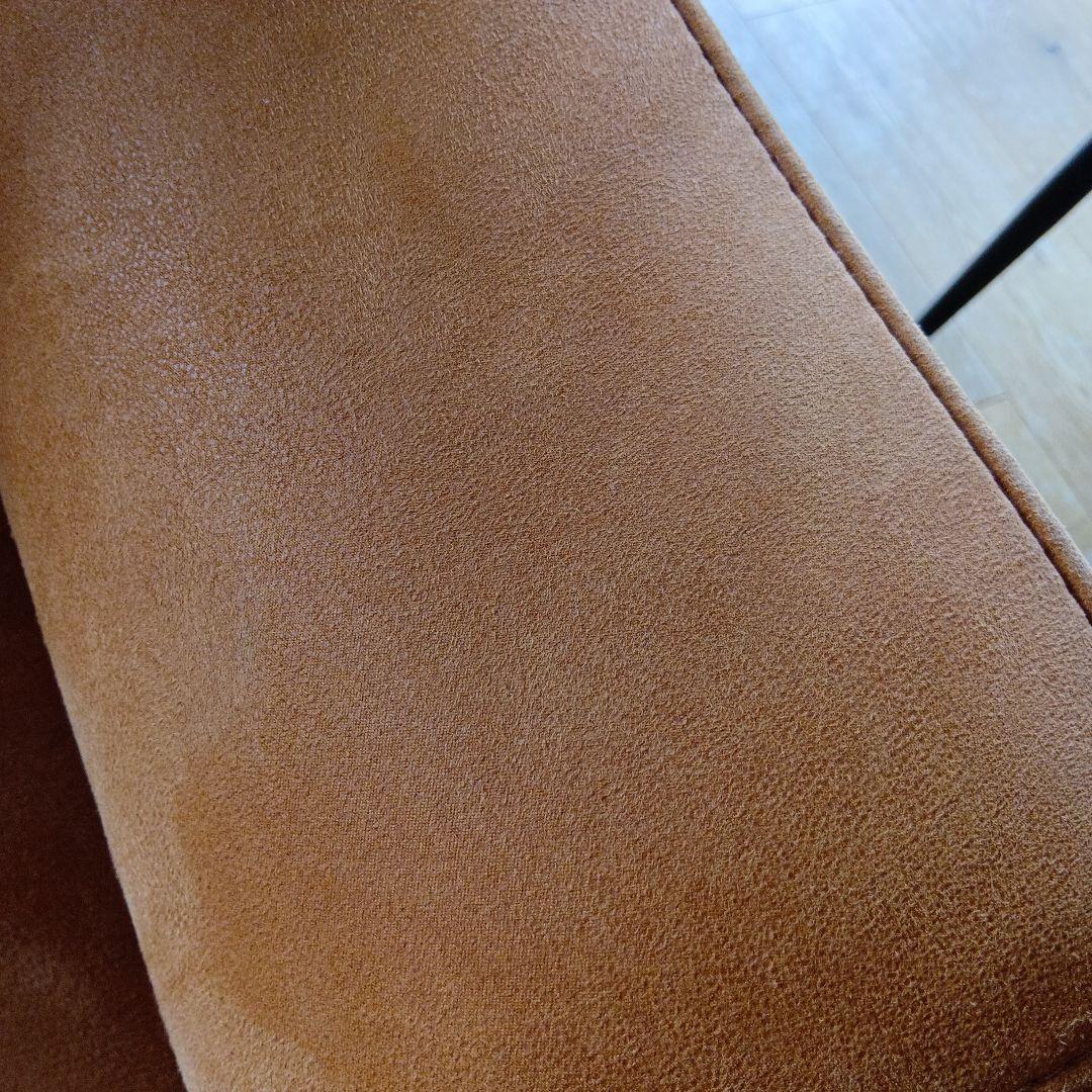 引き取り！　　キャメルオレンジ　大川家具　革ソファ