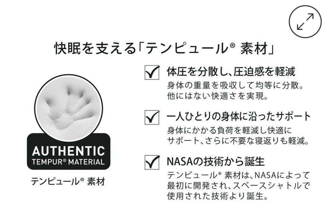 お値下げ♥TEMPUR テンピュール オリジナルピロー М 新品未使用未開封