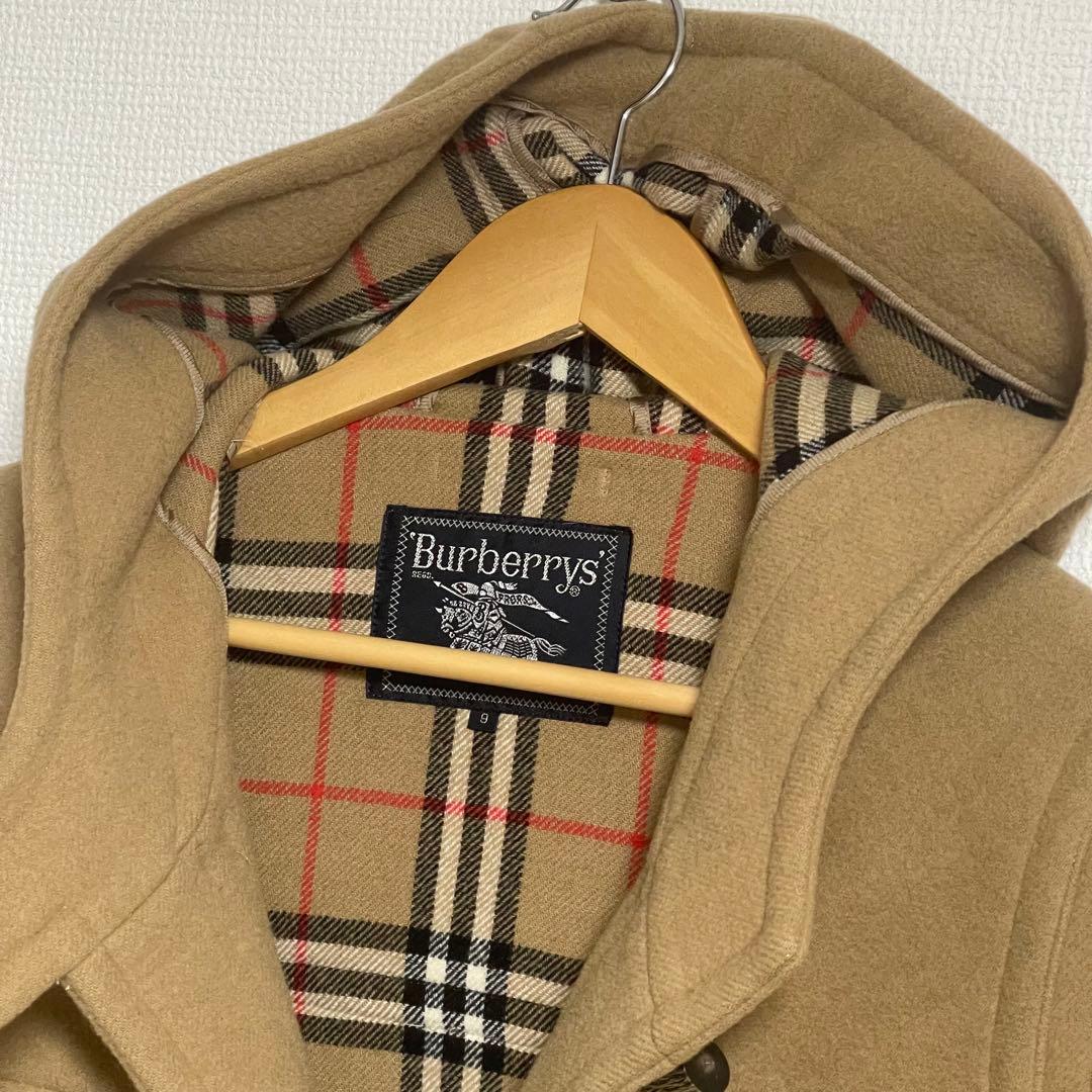 バーバリーロンドン ダッフルコート カシミア混ロングコート フーディ ベージュ