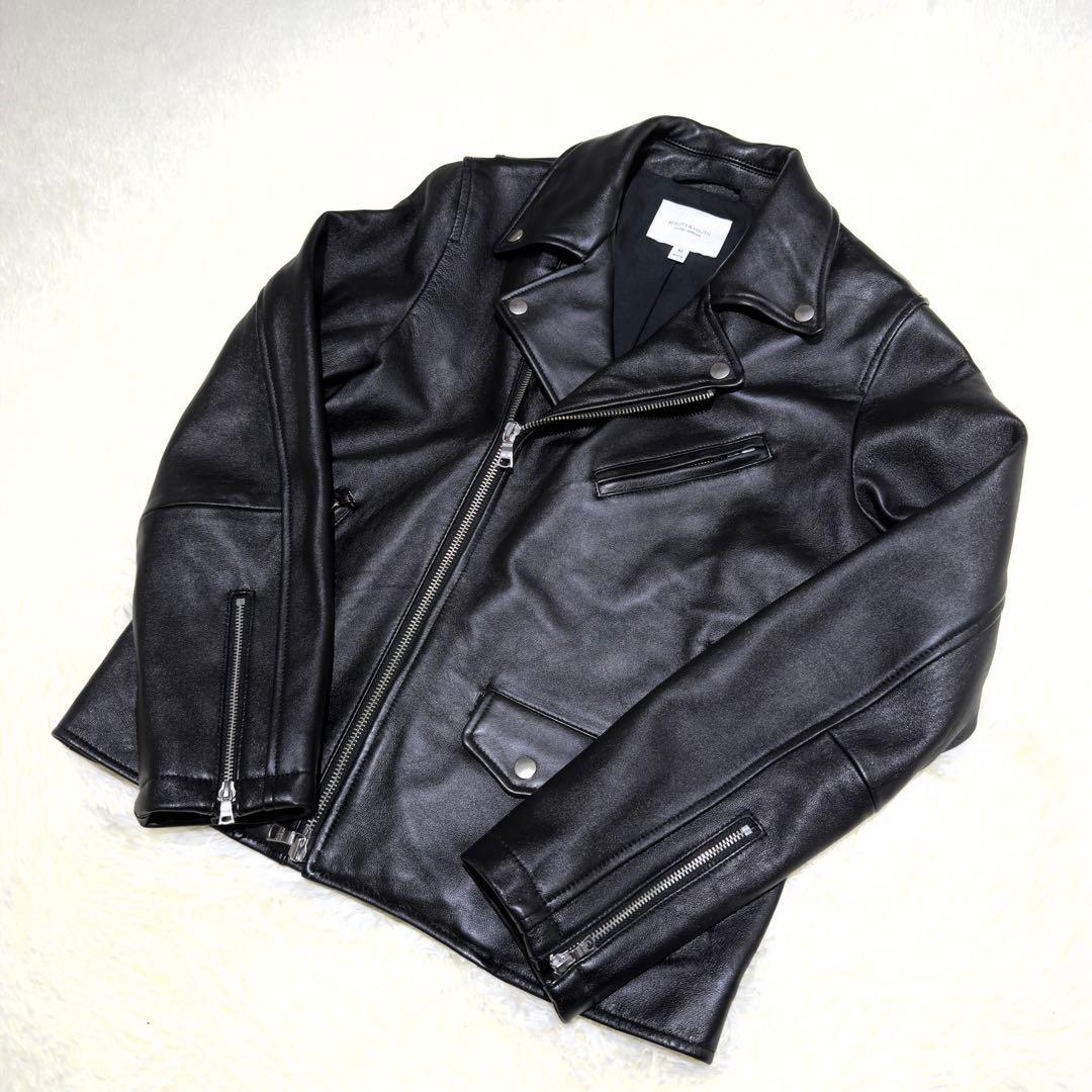 極美品✨ユナイテッドアローズ ダブルライダース ラムレザー ジャケット M