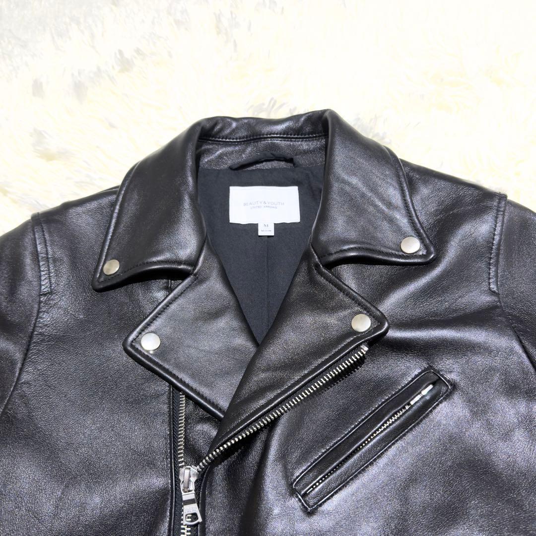 極美品✨ユナイテッドアローズ ダブルライダース ラムレザー ジャケット M