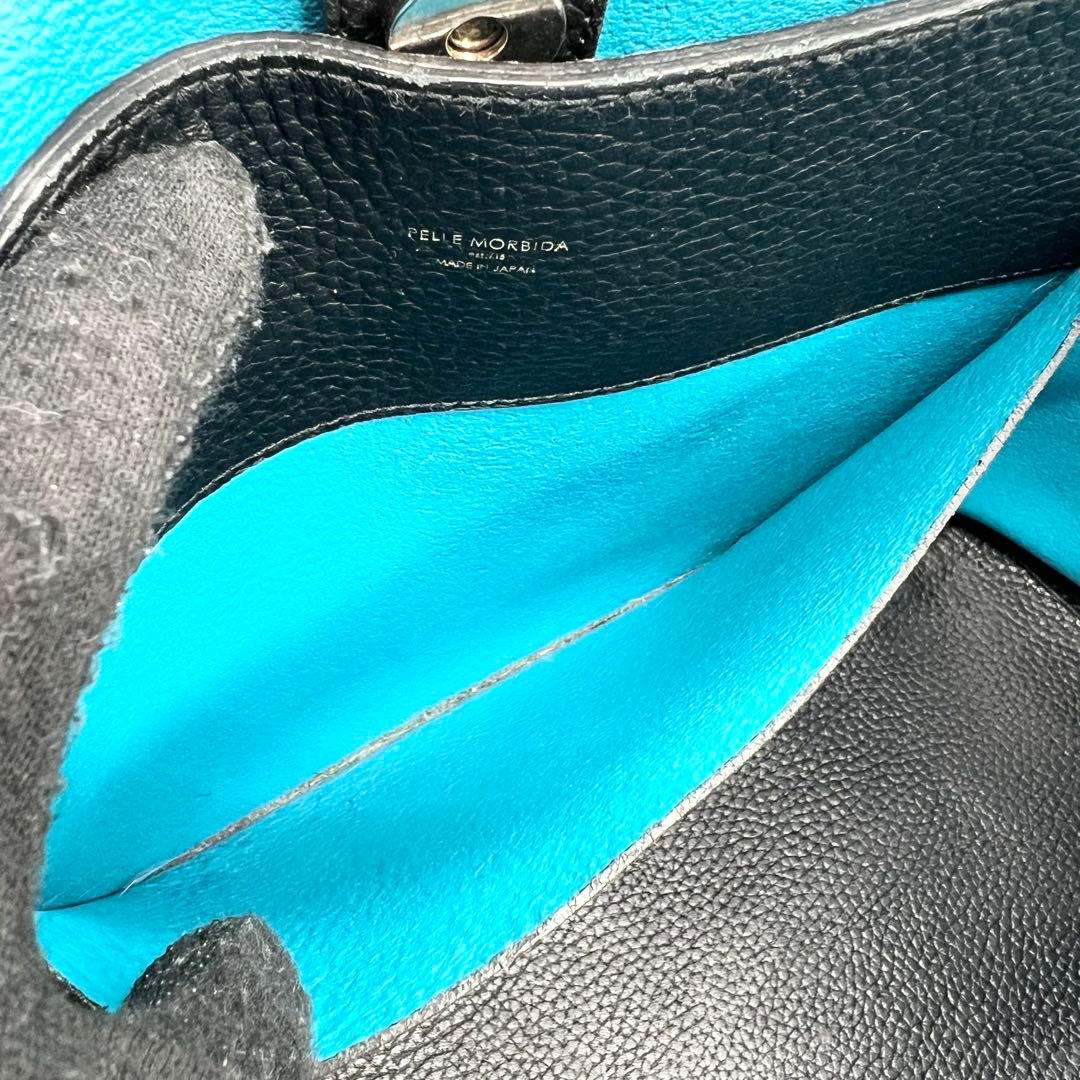 ペッレモルビダ　トートバッグ　テーラマリーナ　レザー　ブラック　A4　肩掛け