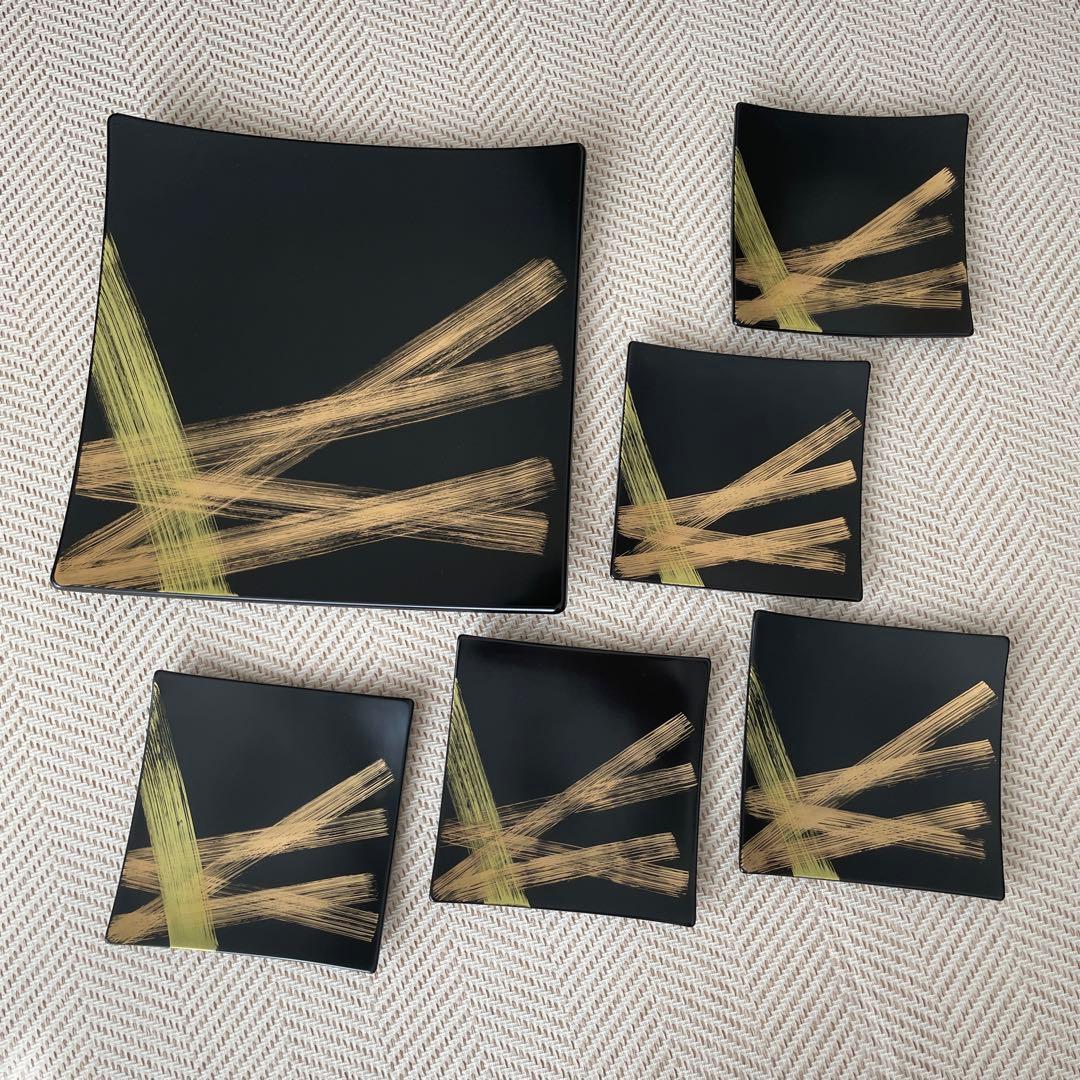 宮内庁御用達　漆器　山田平安堂　龍牙プレートセット