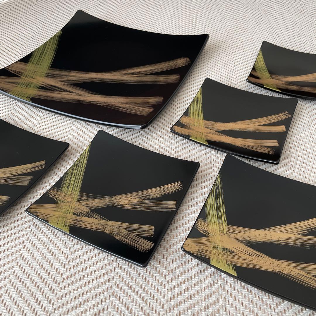 宮内庁御用達　漆器　山田平安堂　龍牙プレートセット