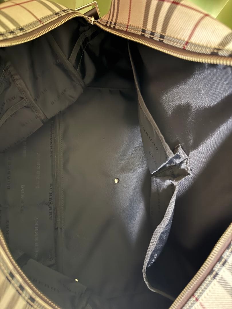 BURBERRY ノバチェック　ボストンバッグ　ロゴプレート
