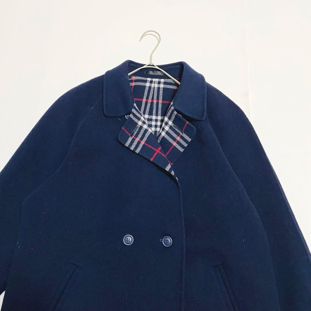 Burberrysバーバリーズ総ノバチェックウールコートカシミヤ混