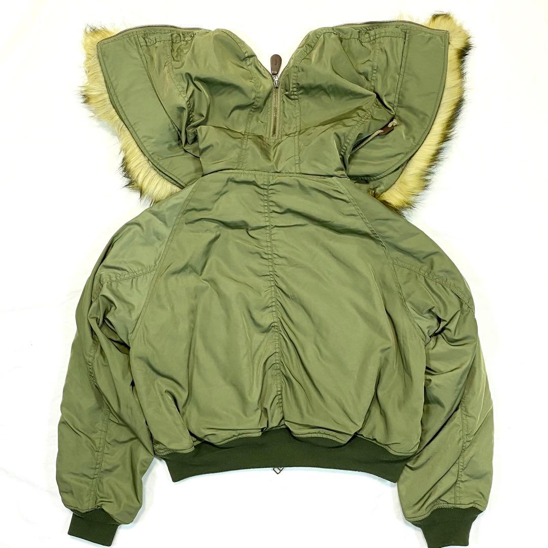 マウジー　N-2B　フライトジャケット　ミリタリー　2way　カーキ　ファー