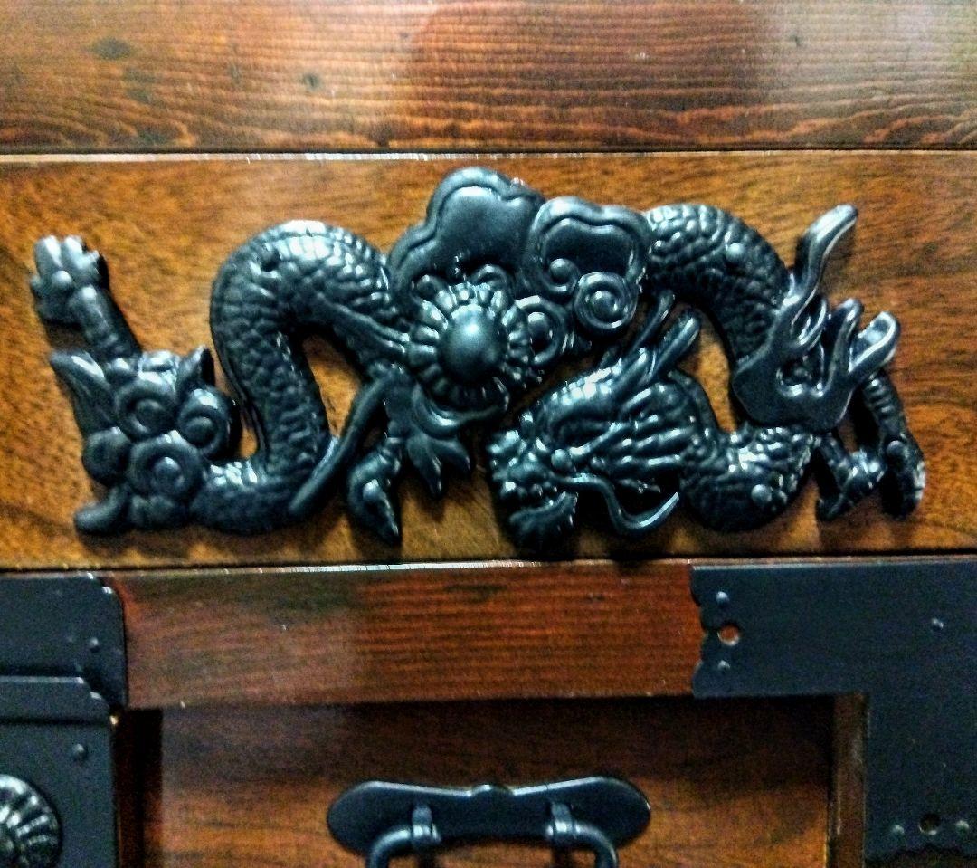 【蔵出し】アンティーク　車箪笥　からくり箪笥　ローチェスト　時代箪笥