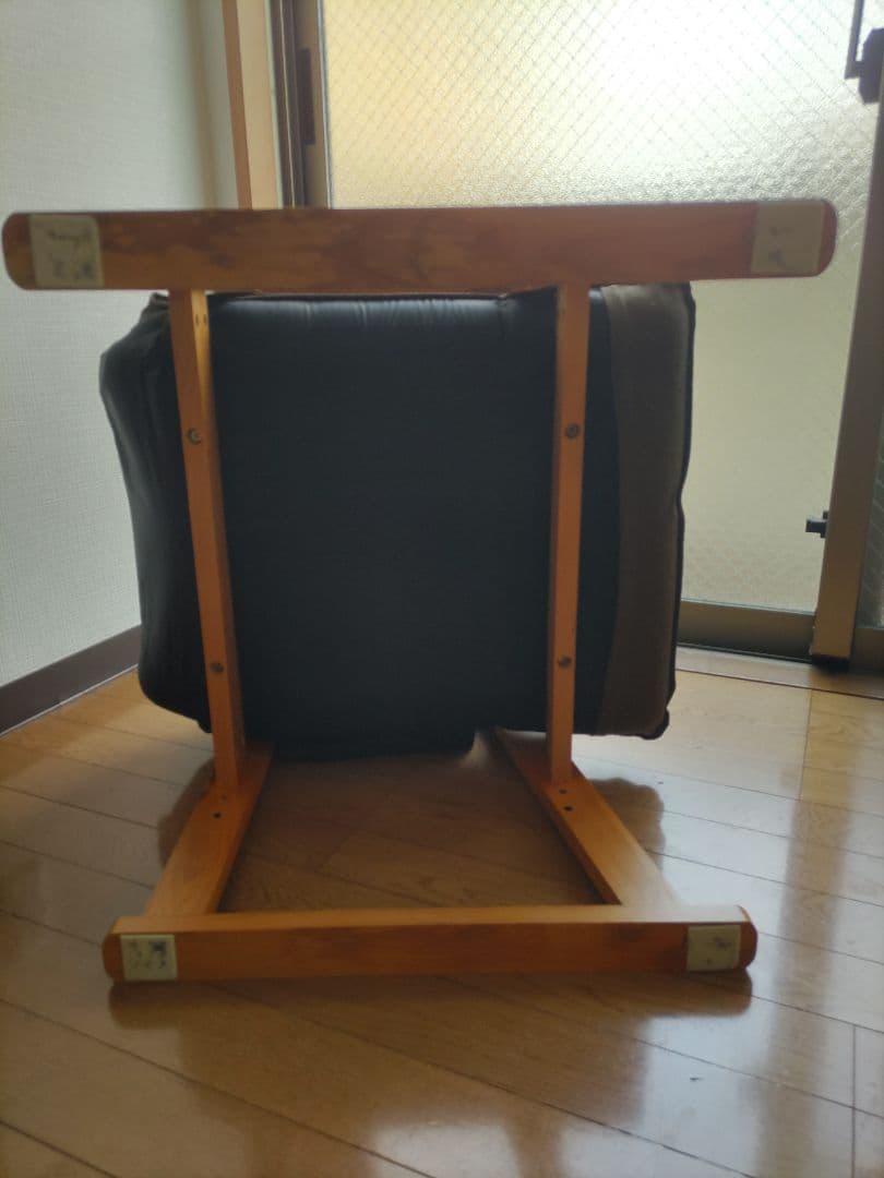 木製チェア ブラウン 座面高さ調整可能