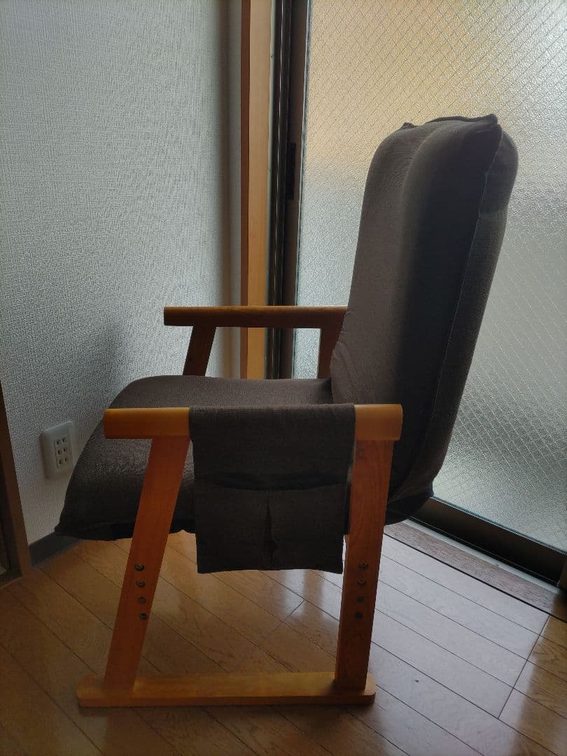 木製チェア ブラウン 座面高さ調整可能