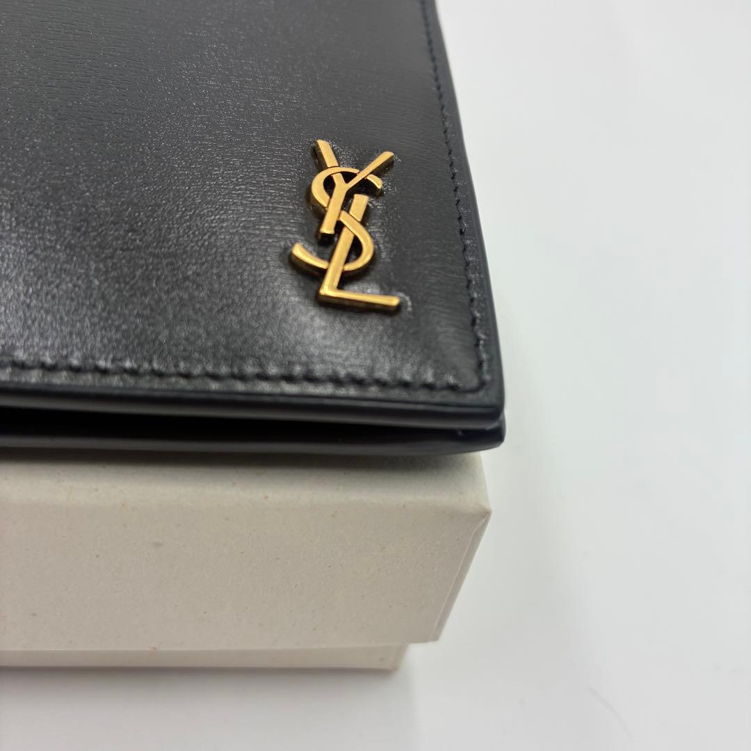 YSL ブラック 二つ折り財布 保存袋付き