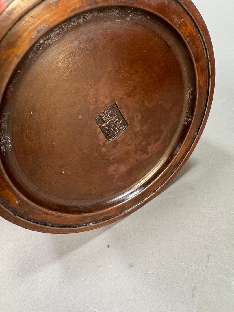 いけばな　鋳銅　唐銅花器　池坊　古流　未生流　龍生派　2点セット高さ45.8cm