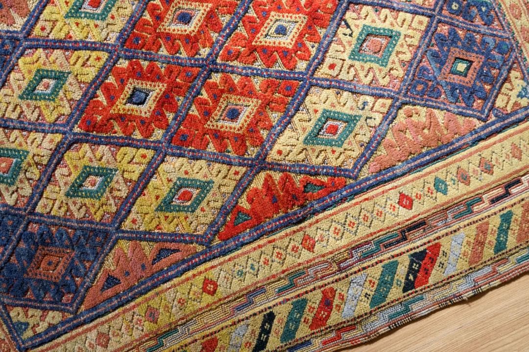 126×93cm　アフガニスタン の マシュワニ手織り キリム トライバルラグ