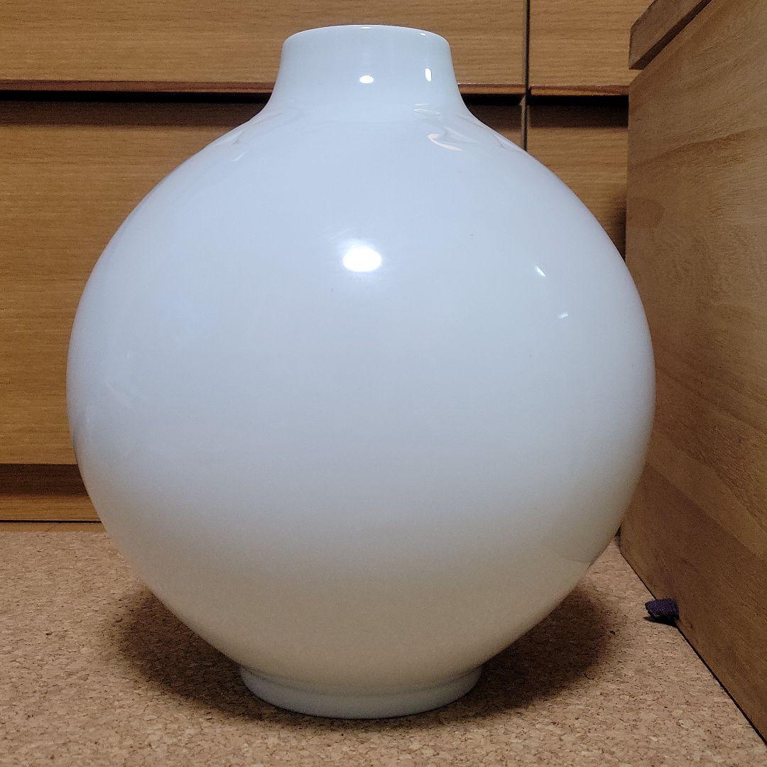 静風舍 副島微美子 大きめ白磁 花器/壺 作家物