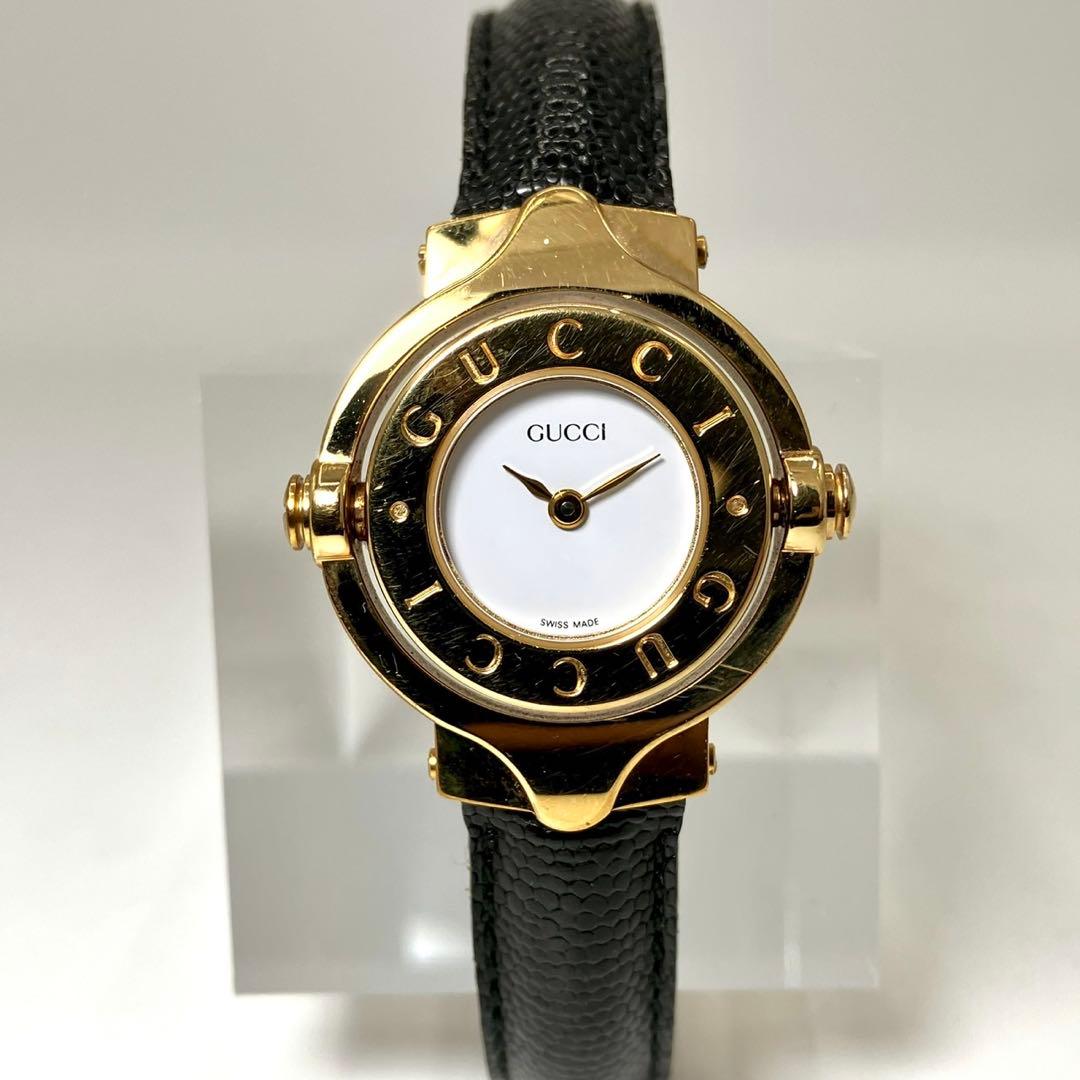 稼働 GUCCI グッチ 6600L ターングッチ Gロゴ 替えベルト 腕時計