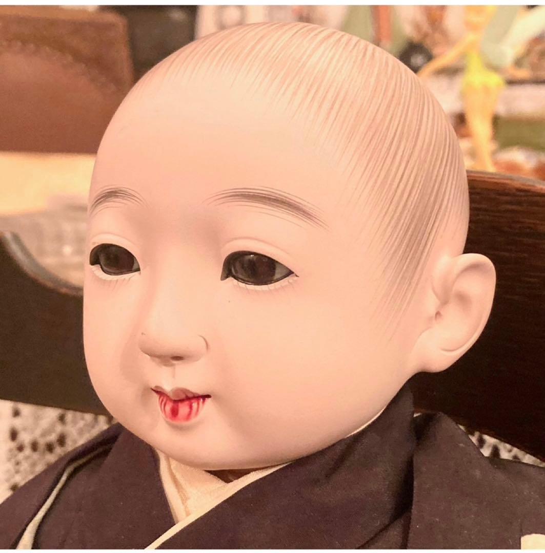 美品　アンティーク　市松人形　男の子　年代もの　昭和初期　お着物　ビンテージ