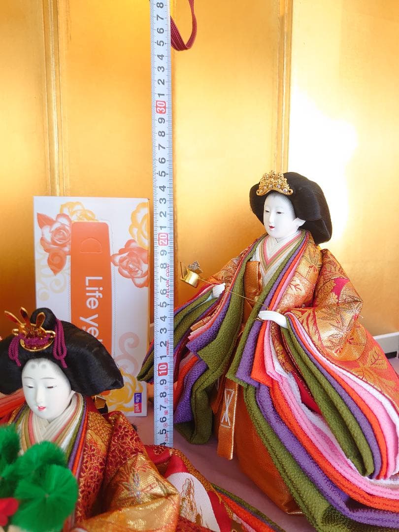 ●金襴衣装三人官女（大）　キラキラ入り　●おひなさま　●お雛様