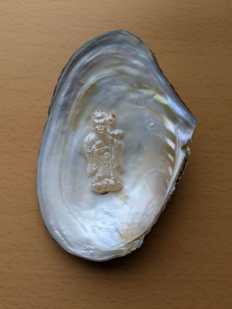 仏像真珠／淡水パール母貝 no.110