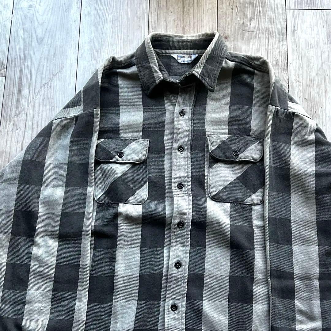 状態完璧　80s fivebrother ネルシャツ　2xL ブロックチェック
