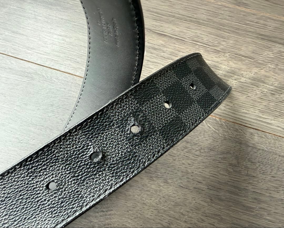 Louis Vuitton ダミエ ブラック ベルト サンチュール・LV