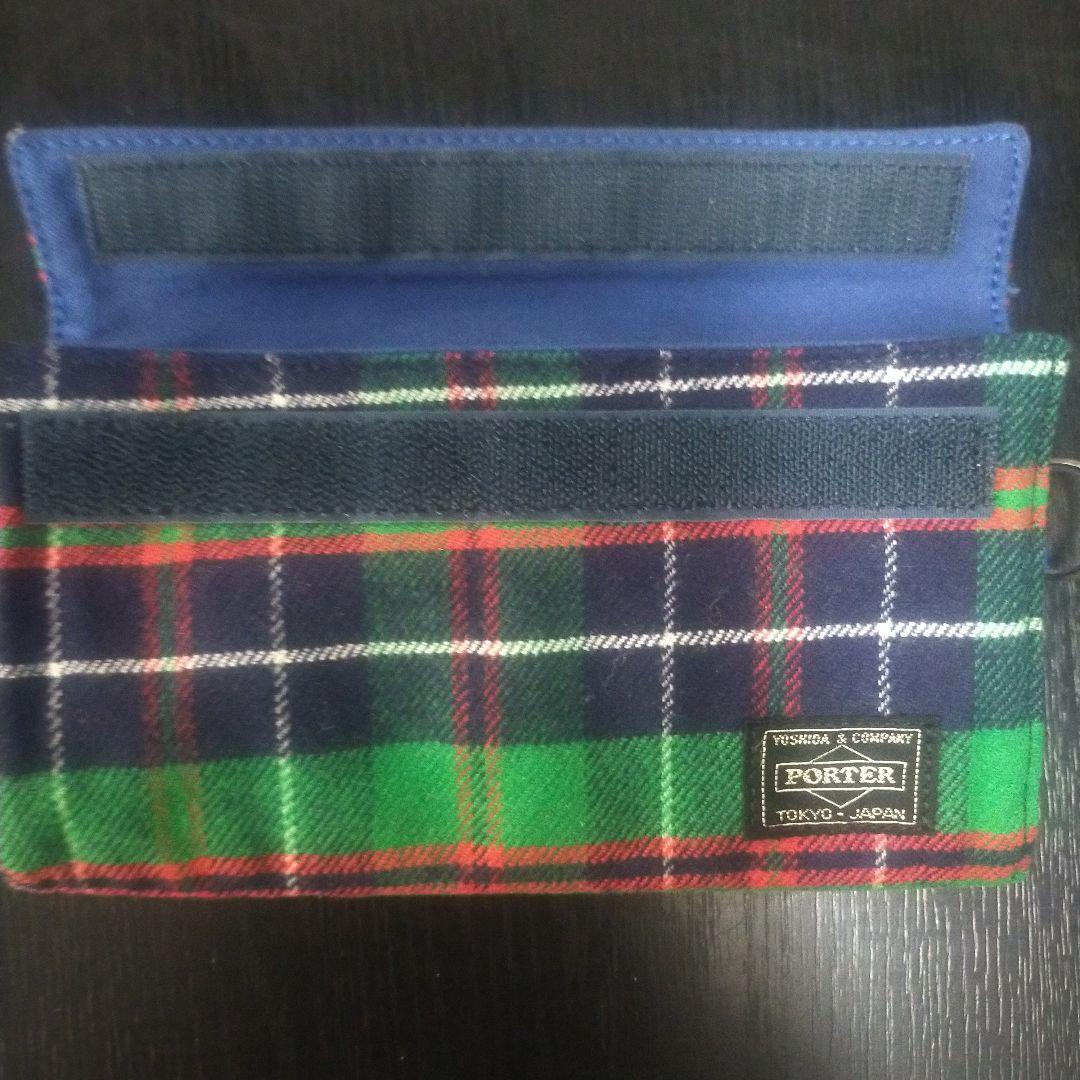 HEAD PORTER　ヘッドポーター　グリーンチェック　長財布　未使用ストック