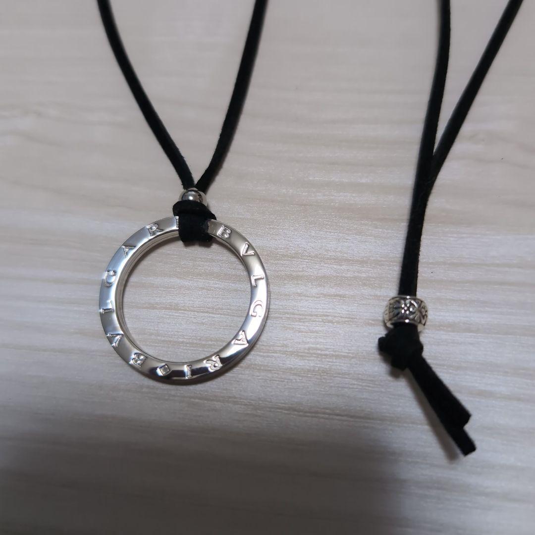 美品 BVLGARI ブルガリシルバー キーリング 新品チョーカー付きネックレス