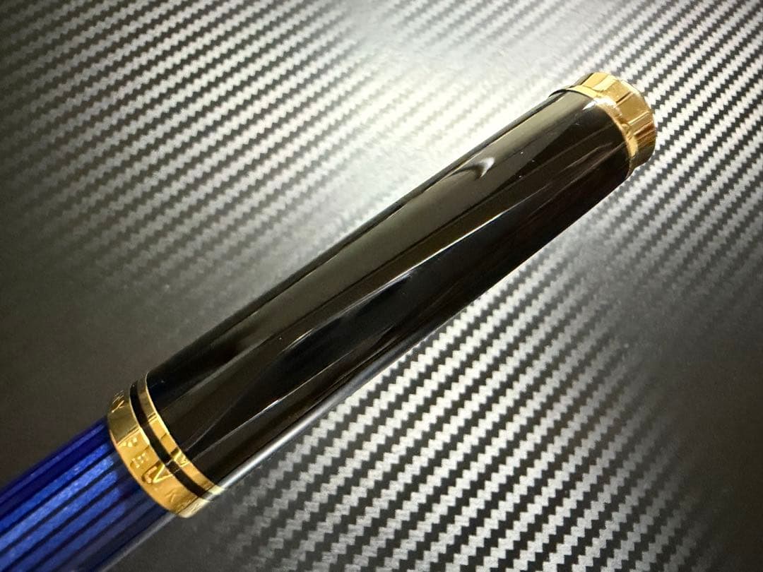 未使用に近い ペリカン スーベレーン M800 青縞 B 太字 万年筆