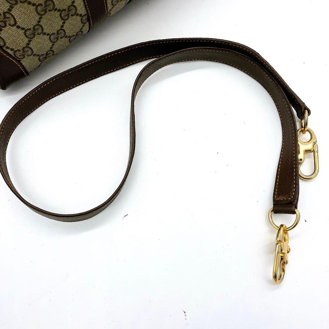 【OLD GUCCI】ミニボストンバッグ　シェリーライン　GGスプリーム