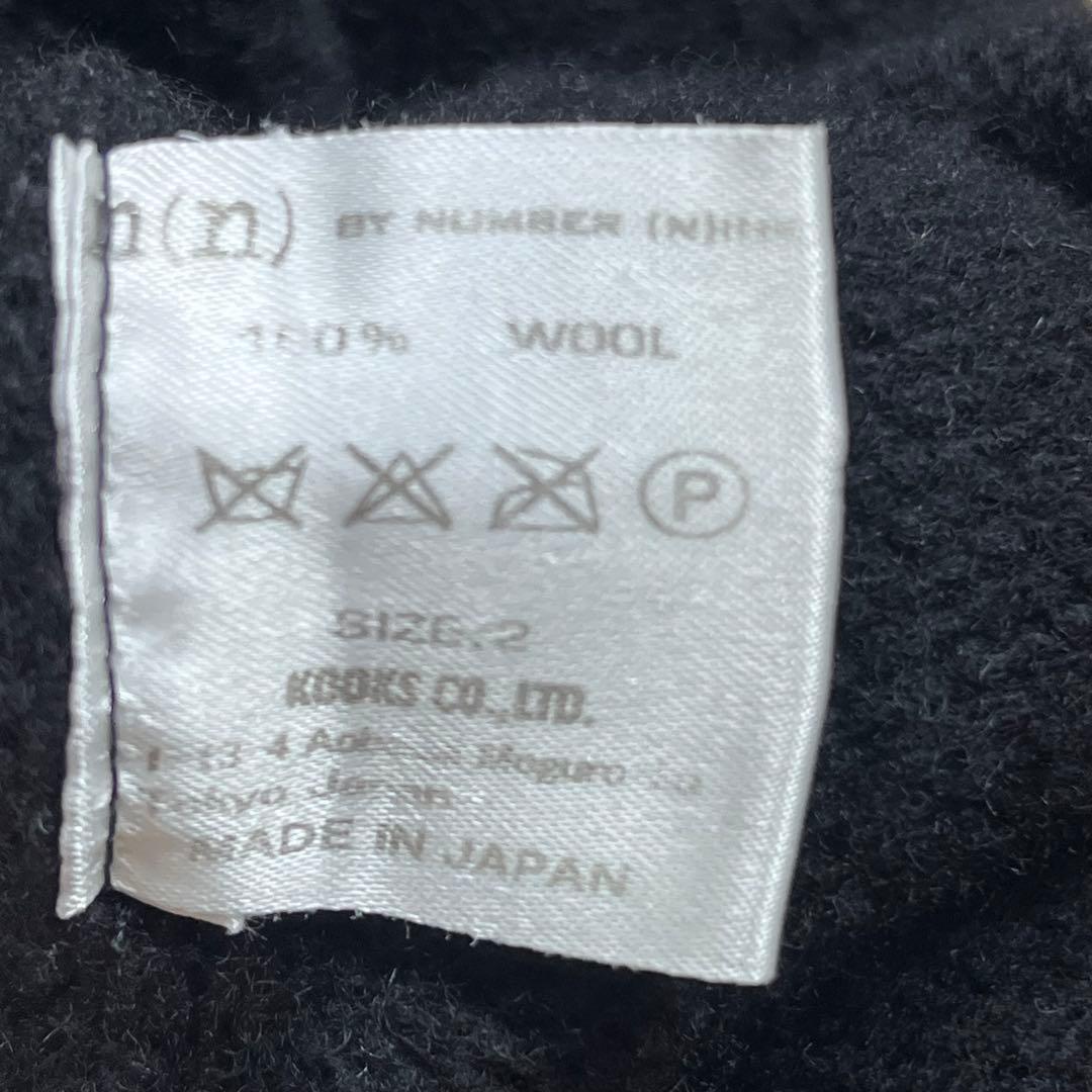 NUMBER (N)INE ワッペン カーディガン ウール ブラック 2
