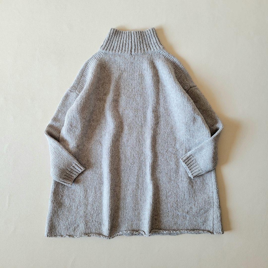 美品【evam eva】ウールヤクタートルニット チュニック ハイネック ワイド
