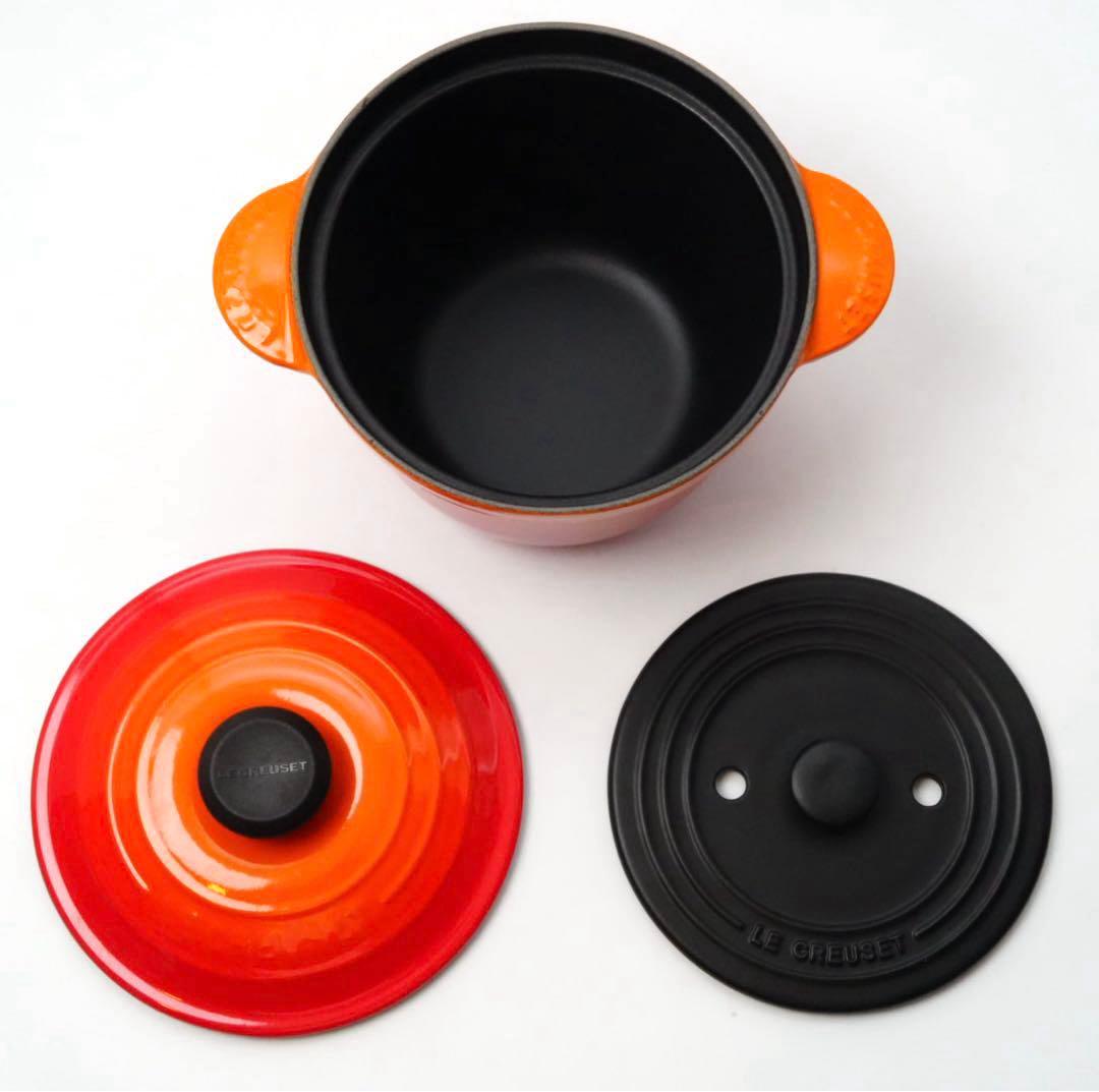【美品】LE CREUSET　ココット エブリィ オレンジ 18cm