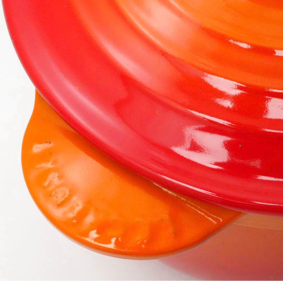 【美品】LE CREUSET　ココット エブリィ オレンジ 18cm