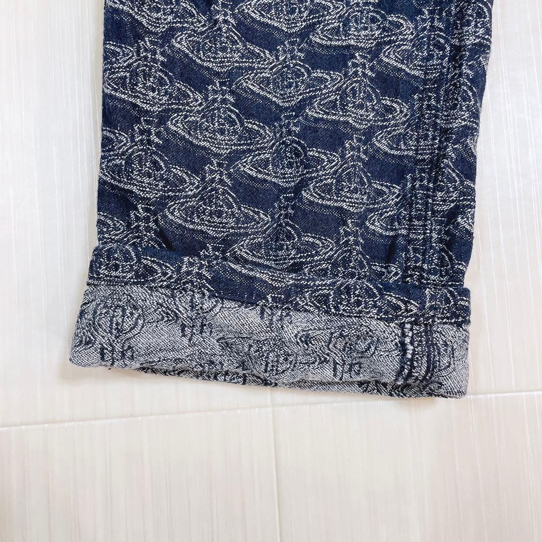 美品✨ Vivienne Westwood インディゴ デニムパンツ オーブ柄