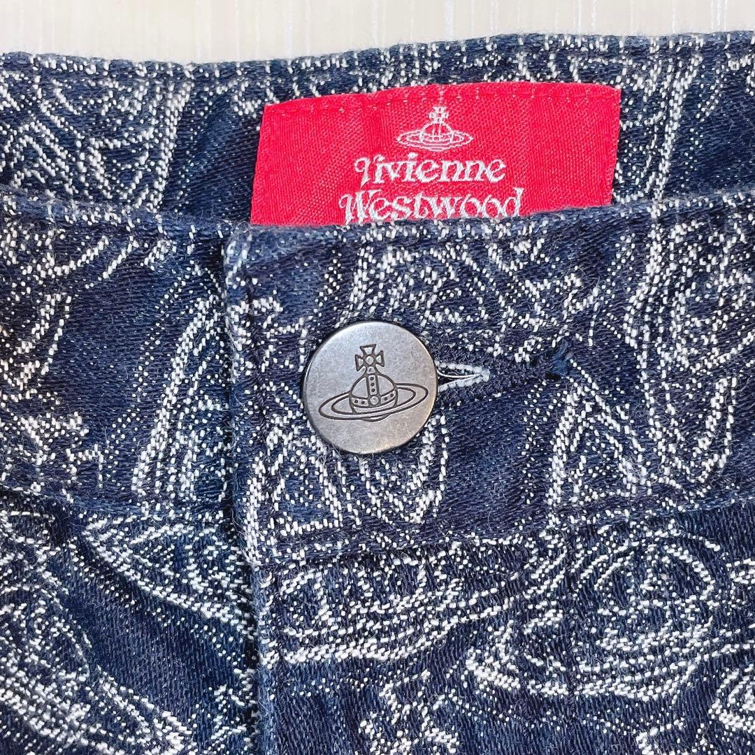 美品✨ Vivienne Westwood インディゴ デニムパンツ オーブ柄