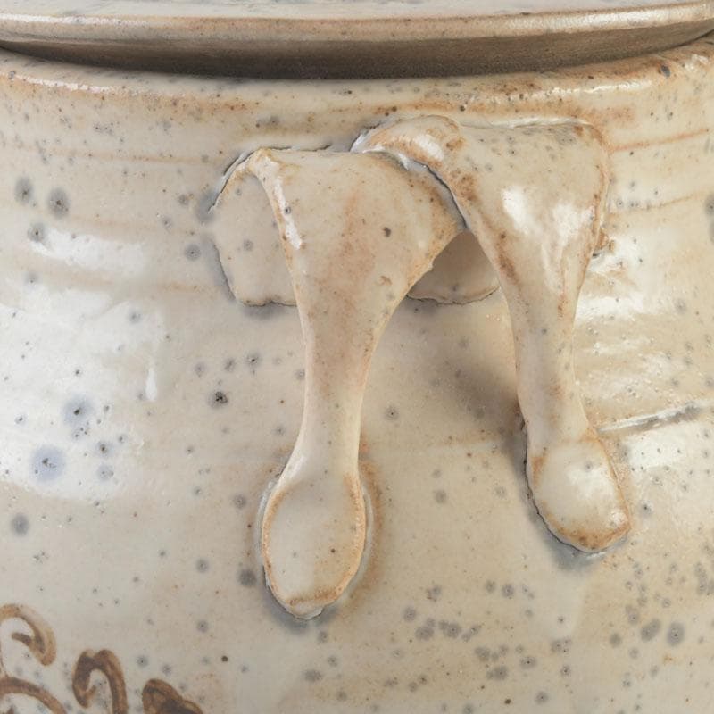 中国　磁州窯　鉄絵　花草文　高麗水指　共箱　V　9891A