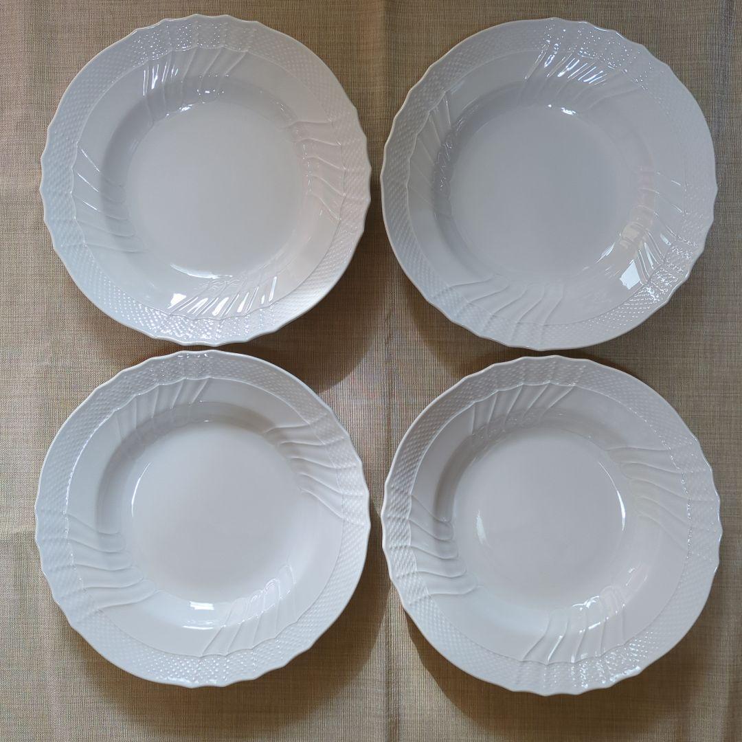 リチャードジノリ　ベッキオホワイト　スーププレート23.5cm　4枚セット