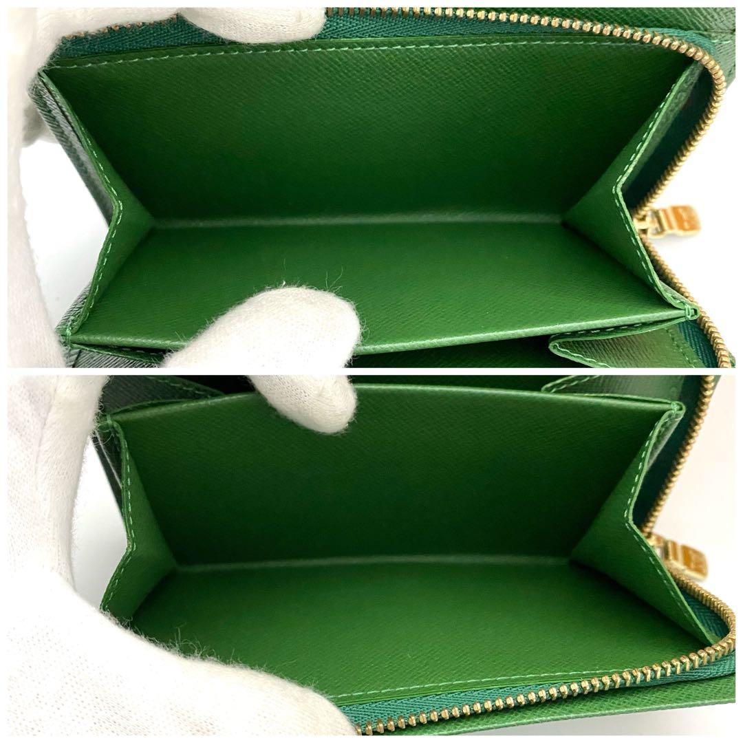 保管品　ルイヴィトン　エピ　トレゾール　折り財布　グリーン
