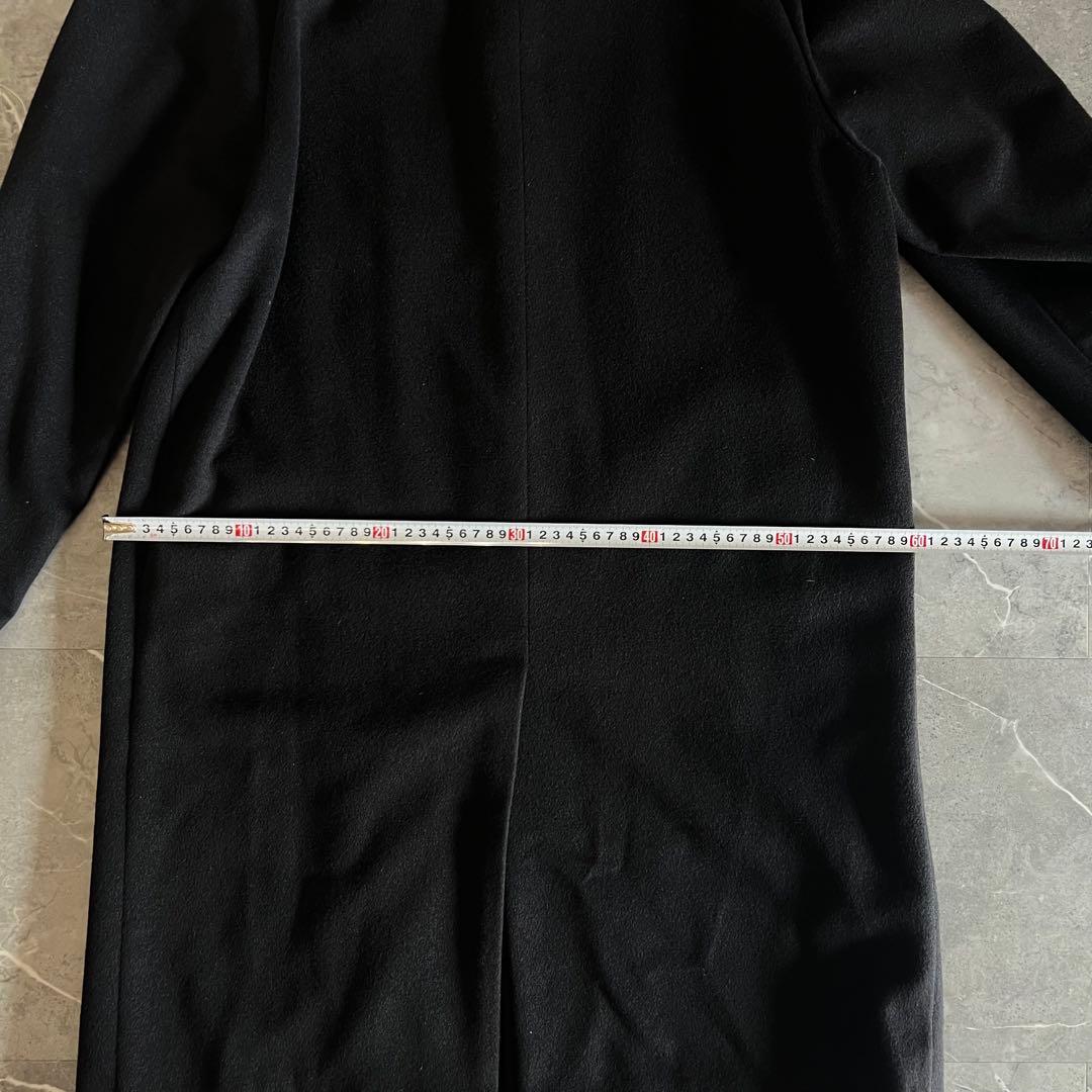 美品　高級カシミヤ100％　ロングコート ステンカラーコート 濃紺　ネイビー