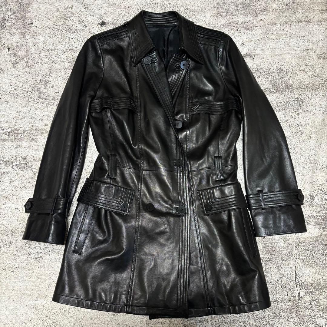 【激渋】 Euro Vintage lether coat ラムレザー　本革