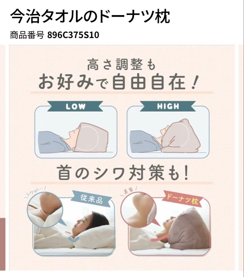 新品未使用 今治タオル睡眠用ドーナツ枕